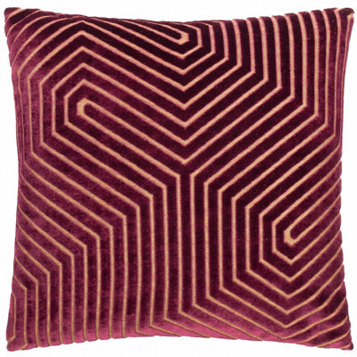 Paoletti Evoke Cut Velvet Polyester Filled Cushion, Burgundy, 45 X 45Cm - image 1