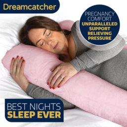 Dreamcatcher Pink Pregnancy Pillow, U Shaped Shredded Memory Foam Maternity Cushion Machine Washable & Removable Velvet Cover - thumbnail 4