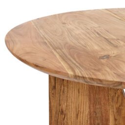 Beliani Dining Table Arran Brown 100 Cm 100 Cm Acacia Wood - thumbnail 5
