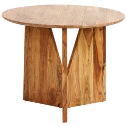 Beliani Dining Table Arran Brown 100 Cm 100 Cm Acacia Wood - thumbnail 1
