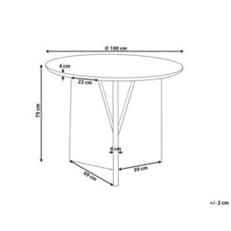 Beliani Dining Table Arran Brown 100 Cm 100 Cm Acacia Wood - thumbnail 3