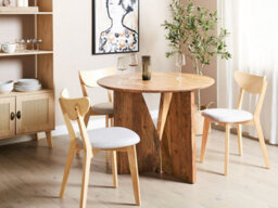 Beliani Dining Table Arran Brown 100 Cm 100 Cm Acacia Wood - thumbnail 2
