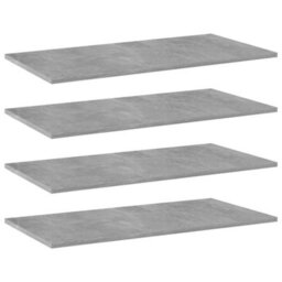 Berkfield Elegant Bookshelf Boards 4 Pcs Concrete Grey 80X40X1.5 Cm Engineered Wood - thumbnail 2