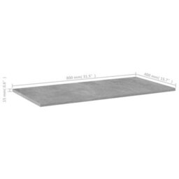 Berkfield Elegant Bookshelf Boards 4 Pcs Concrete Grey 80X40X1.5 Cm Engineered Wood - thumbnail 5