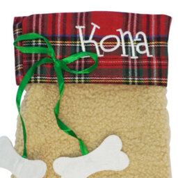 Neel Blue Christmas Santa Stocking Father Santa Dog Paw Printed Hessian Sock For Hanging Gift & Candy Pouch - thumbnail 6