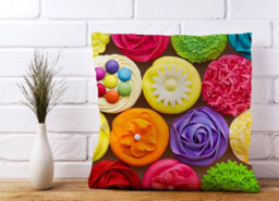 Warren Reed Designer Bright Colourful Cupcakes Cushions 45Cm X 45Cm - thumbnail 2