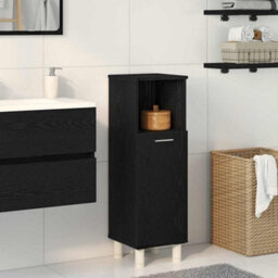 Berkfield Modern Bathroom Cabinet Black Oak Engineered Wood With Black Oak Finish - thumbnail 2