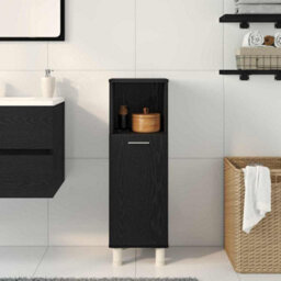 Berkfield Modern Bathroom Cabinet Black Oak Engineered Wood With Black Oak Finish - thumbnail 4
