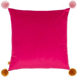 Furn. Pom-Poms Love Wins Velvet Feather Filled Cushion - thumbnail 2