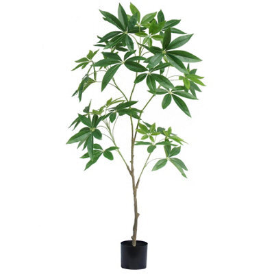 Leaf 120Cm Artificial Money Tree Pachira Realistic Faux Tree - image 1