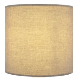 Cylinder Matt White & Grey Ceramic Fabric Led Table Lamp - thumbnail 3