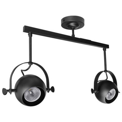 Long Life Lamps Company Black Adjustable Retro Industrial Ceiling Spot Light Double Eyeball M0074 - image 1