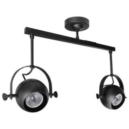 Long Life Lamps Company Black Adjustable Retro Industrial Ceiling Spot Light Double Eyeball M0074 - thumbnail 1