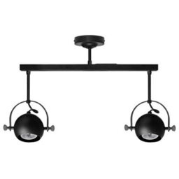 Long Life Lamps Company Black Adjustable Retro Industrial Ceiling Spot Light Double Eyeball M0074 - thumbnail 3