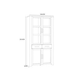 Wyld Haus Klampenborg White & Natural Oak Effect 4-Door 2-Drawer Display Cabinet - thumbnail 6
