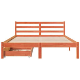 Berkfield Bed Frame Without Mattress Wax Brown 120X190 Cm Small Double Solid Wood Pine - thumbnail 4