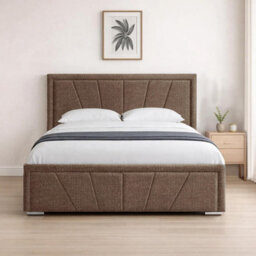 Naples Cappuccino Upholstered Sunrise Super King Size Bed Frame, Modern Luxury Floor-Standing Headboard & Footboard - thumbnail 1