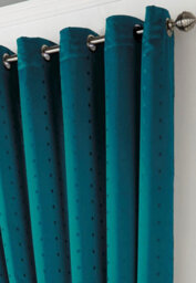 Luxury Living Adiso Eyelet Ring Top Curtains Teal - thumbnail 2