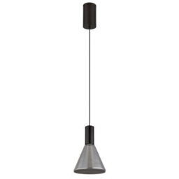 Luminosa Lighting Luminosa Labora Cone Dome Pendant Ceiling Light Matt Black Smoke Glass Shade Led 3000K - thumbnail 2