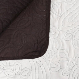 Berkfield Double-Sided Quilted Bedspread 220X240 Cm Cream And Brown - thumbnail 4