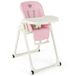 Costway 4-In-1 Baby High Chair Foldable Feeding Chair W/ Footrest-Pink - thumbnail 1