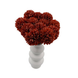 Woodside Home Living Artificial Chrysanthemum Ball Flowers - Dark Orange Set Of 12 - thumbnail 1