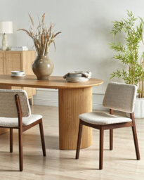 Beliani Set Of 2 Dining Chairs Blane Boucle Dark Brown/ Beige - thumbnail 2