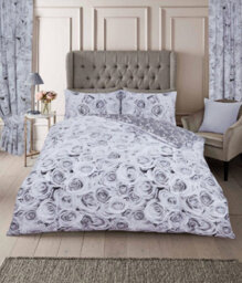 Smart Living Duvet Cover With Pillowcases Polycotton Quilt Bedding Covers Comfy Breathable Comforter Cover Set - Grey - thumbnail 1