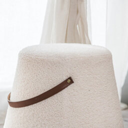 Nordlys White Bouclé With Rope Pouf Vintage Style Living Room - thumbnail 5