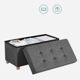 LEDREM Storage Ottoman Bench, Foldable Ottoman Foot Rest With Legs, 38 X 76 X 40 Cm, End Of Bed Bench, Storage Chest 660 Lb - thumbnail 7