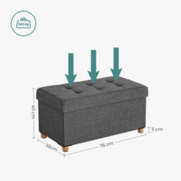 LEDREM Storage Ottoman Bench, Foldable Ottoman Foot Rest With Legs, 38 X 76 X 40 Cm, End Of Bed Bench, Storage Chest 660 Lb - thumbnail 8