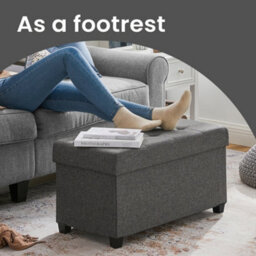 LEDREM Storage Ottoman Bench, Foldable Ottoman Foot Rest With Legs, 38 X 76 X 40 Cm, End Of Bed Bench, Storage Chest 660 Lb - thumbnail 5