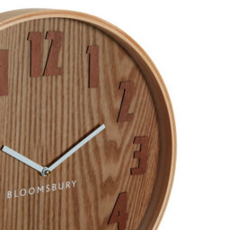 Orsina Easy To Read Brown Grain Large Wall Clock, Retro Design Clock For Indoor, Versatile Functional Outdoor Clock - thumbnail 3