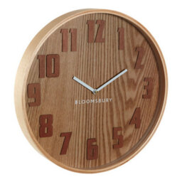 Orsina Easy To Read Brown Grain Large Wall Clock, Retro Design Clock For Indoor, Versatile Functional Outdoor Clock - thumbnail 2