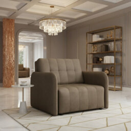Viva Grand I Upholstered Sofa Bed With Wavy Spring Wooden Legs Wooden Frame Freestanding Backrest 85X95X98Cm Beige - thumbnail 2