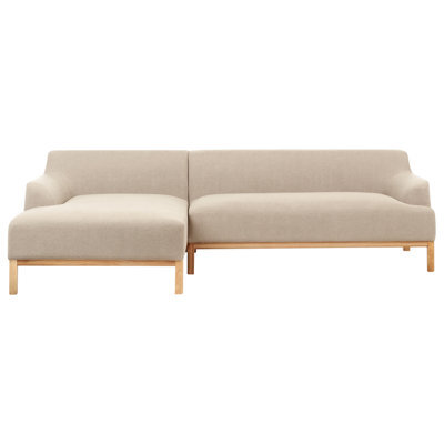 Beliani Corner Sofa 3 Seater Sosjo Fabric Taupe Left Hand - image 1