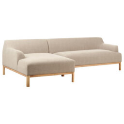 Beliani Corner Sofa 3 Seater Sosjo Fabric Taupe Left Hand - thumbnail 4