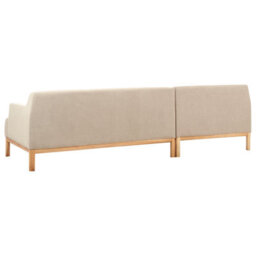 Beliani Corner Sofa 3 Seater Sosjo Fabric Taupe Left Hand - thumbnail 5