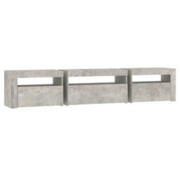 Vidaxl Tv Cabinet With Led Lights Concrete Grey 195X35X40 Cm - thumbnail 8
