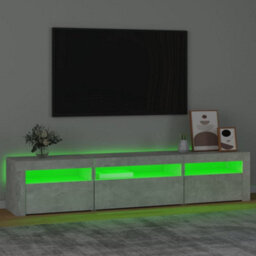 Vidaxl Tv Cabinet With Led Lights Concrete Grey 195X35X40 Cm - thumbnail 4