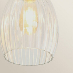 Valuelights Cheltenham Matte Black Flush Ceiling Light With Ribbed Shade - thumbnail 3
