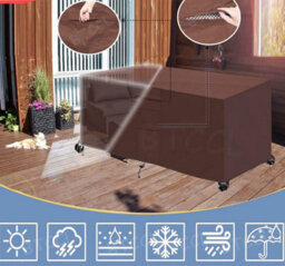 Rectangular Garden Furniture Cover, Square Oxford Patio Cover With Vents, Windproof, Waterproof, Dustproof - Brown 210 110 70Cm - thumbnail 4