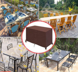 Rectangular Garden Furniture Cover, Square Oxford Patio Cover With Vents, Windproof, Waterproof, Dustproof - Brown 210 110 70Cm - thumbnail 5