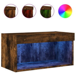 Walplus Tv Cabinet With Led Lights Smoked Oak 60X30X30 Cm - thumbnail 2