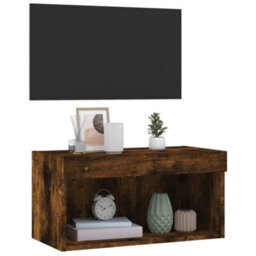 Walplus Tv Cabinet With Led Lights Smoked Oak 60X30X30 Cm - thumbnail 6