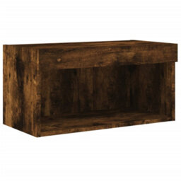 Walplus Tv Cabinet With Led Lights Smoked Oak 60X30X30 Cm - thumbnail 7