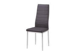 Mihomeuk Alise Set Of 6 Grey Pu Leather Dining Chairs With Steel Legs - thumbnail 2