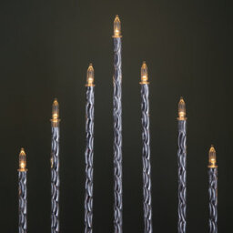 Samuel Alexander 26Cm Battery Operated Silver Light Up Christmas Candle Bridge With 9 Warm White Leds - thumbnail 7