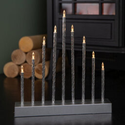 Samuel Alexander 26Cm Battery Operated Silver Light Up Christmas Candle Bridge With 9 Warm White Leds - thumbnail 5
