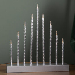 Samuel Alexander 26Cm Battery Operated Silver Light Up Christmas Candle Bridge With 9 Warm White Leds - thumbnail 3